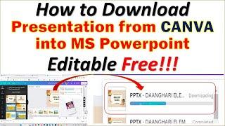 How to Download or Convert Canva Presentation into MS Powerpoint Editable for Free