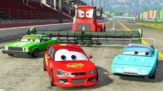 Lightning Mcqueens Nightmare  Cars Movie Remake Chick Gets Blended by Tractor - BeamNG.drive