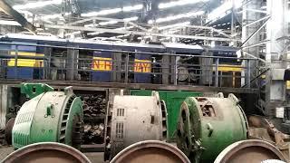 Diesel locomotive repair in diesel loco shed.