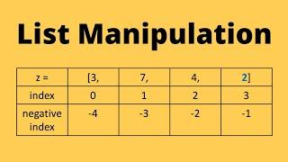 Python Basics series for Beginners video 8  list manipulation