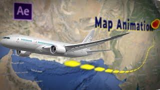 Travel Map Animation Using After Effects Route- Map Animation Using After EffectsNo-plugin