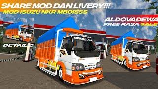 MOD BUSSID TERBARU  SHARE MOD DAN LIVERY TRUCK ISUZU NKR N5 ALDOVADEWA STANDAR MBOISSS  NO PW