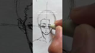 How to draw anime face easily #shorts