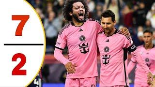 Messi Super Hattrick  Marcelo Debut - Inter Miami VS Cincinnati 7-2 & All Goals & Highlights 2024