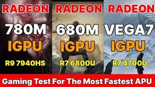 780M VS 680M VS GTX 1650 M VS VEGA 7 IGPU VS GEFORCE MX 450 7940HS VS 4700U VS 6800U Gaming Test APU