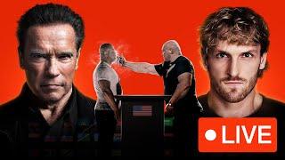 Logan Paul & Arnold Schwarzenegger  Slap Fighting Championship Official Live Stream
