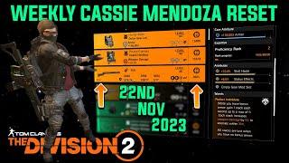 The Division 2 WEEKLY CASSIE MENDOZA RESET TU19 LEVEL 40 November 22nd 2023