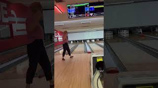 Sabrina Showing How to Pick Up a Spare in Bowling - Amazing Form