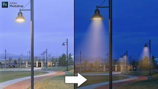 How To Add Realistic Street Light Effect in Photoshop  2 Mintues Tutorial