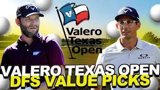 Draftkings Value Plays - 2022 Valero Texas Open Top DFS Golf Plays Priced under $7500