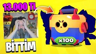 100 MEGA KUTU İLE CEZALI KUTU AÇILIMI  BİTTİM 3 EFSANEVİ ÇIKTI  Brawl Stars