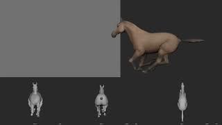 Horse Run cycle animation - v02