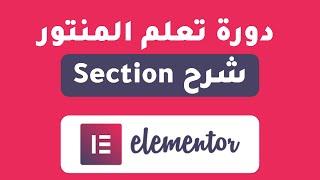 elementor section دورة تعلم المنتور شرح