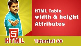 HTML Table width and height Attribute  How to change HTML Table Width and Height - HTML Tutorial 60