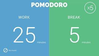 25  5  Pomodoro Timer - 2 hours study  No music - Study for dreams - Deep focus - Study timer