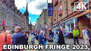 Edinburgh Fringe Festival 2023  Summer Walking Tour  Scotland in 4K