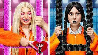 FUNNY JAIL MOMENTS  Escape Detention with Wednesday VS Barbie in Jail