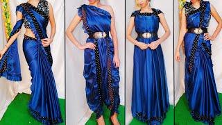 DRAPE YOUR SATIN SAREE IN DIFFERENT DESI & WESTERN STYLESWESTERN STYLE OF SAREE DRAPINGHINDI