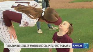 Texas A&Ms Madison Preston surging as pitcher mother