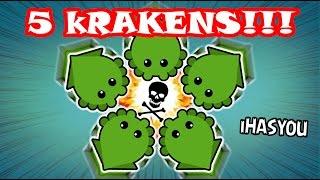 Mope.io - 5 KRAKENS FIGHT?   DOUBLE OCEAN CHALLENGE  NINJA STALKER KILLS iHASYOU