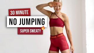 30 MIN INTENSE NO JUMPING HIIT Workout - No Equipment - Full Body Low Impact Sweaty Home Workout