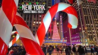 NYC Christmas 2023  6th Avenue Rockefeller Christmas Tree Saks Light Show Radio City Music Hall