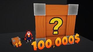 1$ vs 100000$ Mystery Box Challenge BUT its Crash Bandicoot