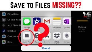 Where is Save to Files? iPhoneiPad