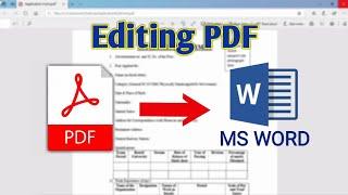 How to Edit PDF File in MS Word  Convert PDF to Word