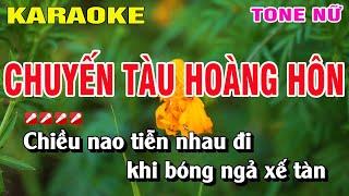Karaoke Chuyến Tàu Hoàng Hôn Tone Nữ Nhạc Sống  Nguyễn Linh