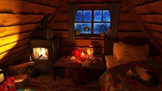 Мгновенный сон за 3 минуты - Самая уютная зимняя хижина для сна  Метель и Звуки Камина