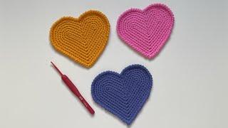 Crochet - Heart Coaster