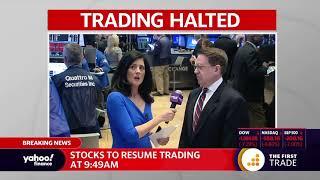 Trading halted after US stock market drops 7% resumed at 949 am on Monday March 9 2020