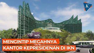 Wujud Kompleks Istana Kepresidenan di IKN Gedung Garuda Menghadap Istana