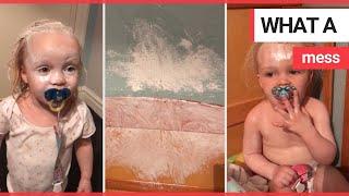 Mum discovers triplets smothered in Sudocrem  SWNS TV