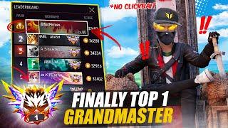 Top 1 Grandmaster Is Here  Garena Free Fire  *No Clickbait