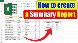 Create a Summary using the Consolidate tool in Microsoft Excel