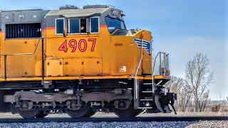 UP SD70M w Nice Engineer Waving In Modale Iowa 041823