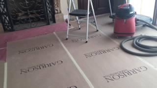 John Teng Films the Meticulous Ceiling Beam Taping Prior to Refinishing his Ceiling Beams.