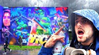 Painting a Mural in a STORM ️BAD idea