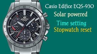 How to set time date & stopwatch on Casio Edifice EQS-930 5661.TrendWatchLab.