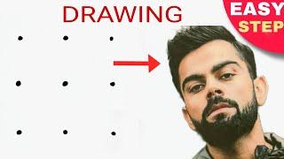 3x3 dots turns into Virat Kohli Drawing