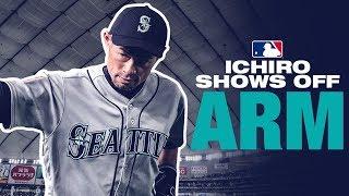 Ichiro shows off CANNON from Japan exhibition game