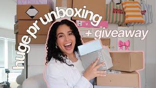 HUGE PR UNBOXING HAUL  Makeup Skincare Fashion + GIVEAWAY