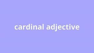 what is the meaning of cardinal adjective.