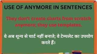 ANYMORE IN SENTENCES WITH HINDI MEANING