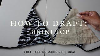 HOW TO MAKE  BIKINI TOP PATTERN  Pattern Making. DIY BIKINI BEGINNER FRIENDLY #diy #sewing