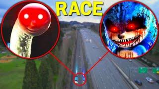 Drone Catches CURSED THOMAS vs SONIC.EXE At HAUNTED RAILROAD *THOMAS.EXE VS SONIC*