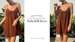 Babydoll dress sewing pattern  Beginner friendly sew-along tutorial  mini summer dress