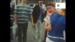 1980s London high school two girls fight in the playground